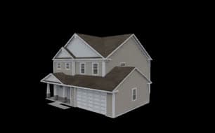 The floor plan built as a three dimensional model